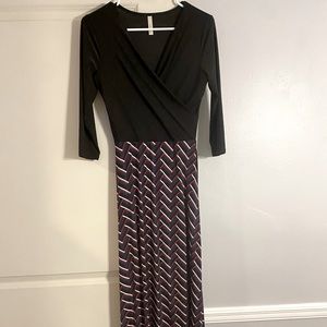 Quarter sleeve full length dress